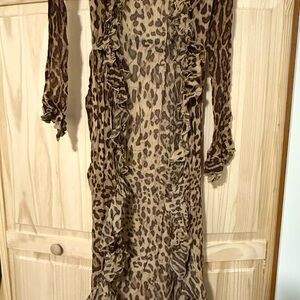 Rat & Boa Animal Print Long Sleeve Dress